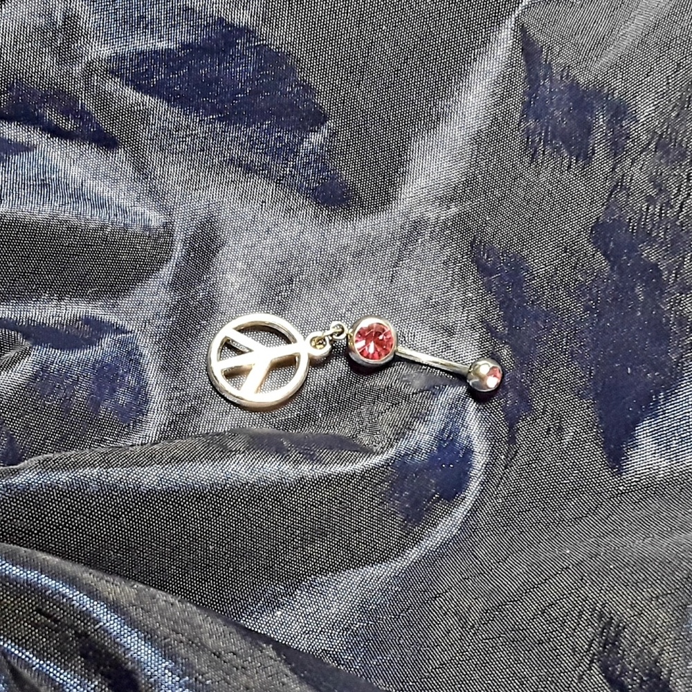 BELLY BUTTON JEWELRY PEACE SIGN